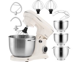 Zeegma Planeet Trio Keukenmachine - 3 Mengkommen - 10-in-1 Deksel - Planetaire Rotatie - 1500W - 4 Opzetstukken - Veiligheidsvergrendeling - Vaatwasmachinebestendig - Intuïtieve Bediening - Duurzaam Design