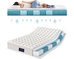 7-Zone Pocketvering Matras - Kaltschaum Comfort - Oeko-Tex Goedgekeurd - H3 (Medium-Firm) - 160x200 cm - 25 cm Dikte