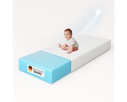 Arensberger kindermatras, babymatras Nora | 60cm x 120cm x 12cm | Wasbaar & afritsbare hoes | Puntelastisch gelschuim | Jeugdmatras, allergievriendelijke premium hoes
