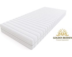 Golden Bedden - Matras 80x190 - 14cm dik - HR40 Koudschuim - Afritsbaar hoes - contour gesneden 7-zone - Gemiddeld