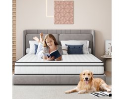 Matras 90x200 cm 7-zones pocketveringmatras Medium stevige orthopedische pocketveringmatras, hoge dichtheid golfschuimmatras, H3, hoogte 25 cm