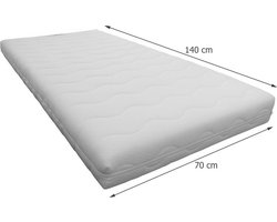 Slaaploods.nl Eagle - Peuter Matras - 70x140 cm - 12 cm dik - Wit