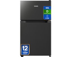 CHiQ CTM68LGD - Tafelmodel Koelkast Met Vriesvak - Totaal 66 Liter - Energielabel D - Stil: 37dB - Zwart - 12 jaar garantie op compressor - 2026 Nieuw