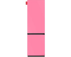 COOLER LARGECOMBI-ABUB Combi Bottom Koelkast, E, 198+66l, Bubblegum Pink Satin All Sides
