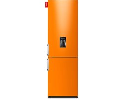 COOLER LARGEH2O-FORA Combi Bottom Koelkast, E, 196+66l, Gloss Bright Orange Front, Handle, Waterdispenser