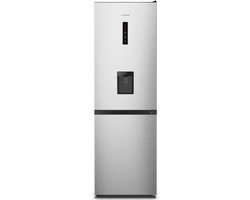 Heinner HCNF-HS304XWDE++ Koel-vriescombinatie – 304 liter – Full No Frost – LED-Touchdisplay – Waterdispenser – Supervriezen – Omkeerbare deur – Zilver