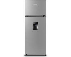 Heinner HF-HS205SWDE++ Koel-vriescombinatie met Waterdispenser – 206 L – LED-verlichting – Omkeerbare Deur – Zilver – 5 Jaar Garantie