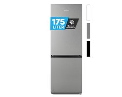 Heinrich´s HKS 3091.1 Koel- en vriescombinatie 175 liter - koelvolume 122 l, vriesvak 53 l - stil 39 dB - energieklasse D - inox