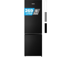 Heinrich´s HKS 3491 Koel- en vriescombinatie 269 liter - XXL - koelvolume 198 l, vriesvak 71 l - stil 39 dB - energieklasse D - Zwart RVS