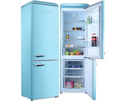Helvetia Retro Koel-vriescombinatie HRCBGR300PELB1 - Hemelsblauw - 300L - Led Verlichting- XL - 192 cm hoog