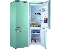 Helvetia Retro Koel-vriescombinatie HRCBGR300PEV1 - Groen - 300L - Led Verlichting - XL - 192cm Hoog