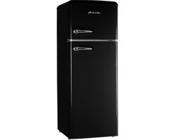 Helvetia Retro Koelvriescombinatie HRDPER206EN1 - Zwart - 144 cm Hoog - 4ster Vriezer - Vintage - 206 Liter