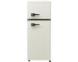 Merax Retro Mini Koelkast met Vriezer 92L Volume - 64L Koelkast met 28L Vriezer - Tafelmodel Koel- Vriescombinatie met Verstelbare Poten - Antiek Wit