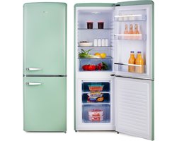 PR196RKMG Retro Koelkast - 202L - D - Koelvriescombinatie - Vrijstaand - Mat Groen