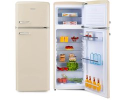 PRIMO PR167RKC Retro Koelkast - 206L - E - Koelvriescombinatie Vrijstaand - Crème
