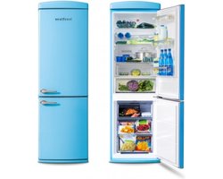 Vestfrost Retro No*Frost Koel-vriescombinatie Blauw - NoFrost Multi - 0°C compartiment - Ion Tech - Alarm open deur