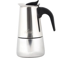 Any Morning Coffee Percolator - Espresso Maker voor Inductiekookplaat - Koffiezetapparaat - Moka Pot - 6 Kopjes Koffie - RVS - 300 ml