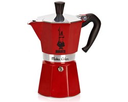 Bialetti Moka Express - Percolator - 6 kops - Aluminium - Rood
