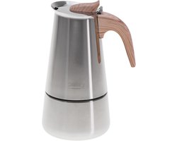 Camry CR 4423 RVS Moka Pot – 6 Kops Espresso Percolator – Geschikt voor Inductie, Gas, Keramisch & Halogeen – 350ml – Veiligheidsventiel – Vaatwasserbestendig.