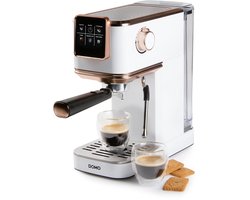 DOMO DO746K Espressomachine - Met Stoompijpje - 20 Bar - Pistonmachine - Koffiecupmachine - Wit - Rosé