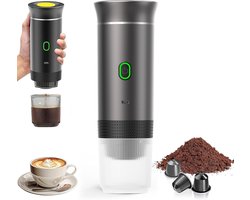 Draagbare reis espressomachine - 12V oplaadbare espressomachinemet voor kamperen en auto - Amerikaanse Italiaanse geconcentreerde elektrische kleine draadloze verwarming - Grijs