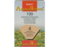 Filtropa Koffiefilters Maat 4, Nr 4 - Bruin (ongebleekt) - 100 stuks (AromaBrown)