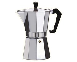 Floria Moka Pot Percolator 6-kops – Espressopot Aluminium – 6 cups – Voor Gas & Elektrisch Fornuis – Zilver