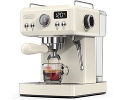 HiBREW H10A koffiezetapparaat, 19 bar extractiedruk, instelbare temperatuur en kopvolume, 58 mm filterhouder, verwijderbaar waterreservoir van 1,8 liter, beige - EU-stekker