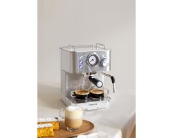 IKOHS Espressomachine - Zilver - Geschikt voor Espresso, Latte Macchiato & Cappuccino