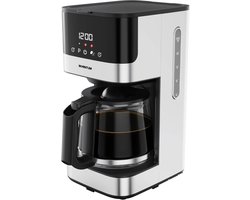 Inventum KZ812D - Koffiezetapparaat - 1,5 liter - 12 kopjes - Filter 1x4 - Glazen kan - Display met timer - Filterkoffie - RVS/Zwart