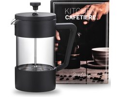 JENS Living Cafetière 600 ml Handmatige Koffiezetter Zwart – French Press Koffiemaker – Koffiezetapparaat – Geschikt voor Koffie, Thee en Melkopschuimen – Verse Koffie – Franse Koffie Pers