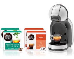 Krups Nescafé Dolce Gusto Mini Me YY5832FD Grijs – Automatische Koffiecupmachine – Inclusief 32 Bio Lungo Capsules + 32 Marrakech Style Tea Capsules