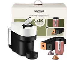 Krups Nespresso Vertuo Pop + 20 capsules + Travel Mug – Koffiecupmachine - Coconut White
