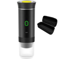 Lordani Draagbaar Koffieapparaat voor Onderweg | Inclusief Tas | 60ml | 12 Volt | Espresso | Nespresso | Dolce Gusto | Capsule Koffie | Gemalen Koffie | Cups | Oplaadbaar | Draagbare Koffiemachine | Zwart