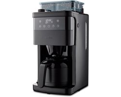 MEDION koffiezetapparaat met molen en thermoskan (1 liter, max. 8 kopjes, 8 maalinstellingen, max. 1000 watt, timer, LED-display, druppelstop, permanent filter, MD19911)