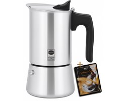 Percolator Inductie 300ml 6-Kops – Alle Warmtebronnen – Espresso Moka Pot – Perculator RVS – Inclusief E-book - Vienna Coffee