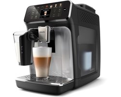 Philips 4400 Series - Espressomachine - 12 Warme & Koude Dranken - LatteGo Melksysteem - 40% Stiller - QuickStart - AquaClean Filter - Volautomatisch - Zwart & Zilver - EP4446/70