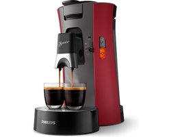 Philips Senseo Select CSA240/90 - Koffiepadapparaat - Dieprood en kasjmiergrijs