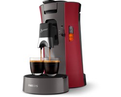 Philips Senseo Select Koffiepadmachine CSA230/90 - Keuze uit 1 of 2 Kopjes - Instelbare Intensiteit - Automatische Uitschakeling - Rood en Grijs