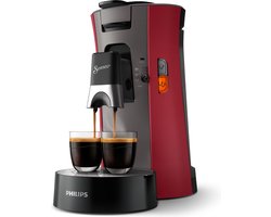 Philips Senseo Select Koffiepadmachine CSA240/90 - Keuze uit 1 of 2 Kopjes - Instelbare Intensiteit - Automatische Uitschakeling - Rood en Kasjmiergrijs