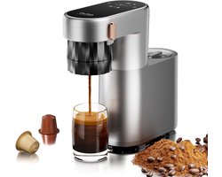 Pura Coffee C1 Pro Mini Espressomachine - 3 Seconden Verwarming - 20Bar - Draagbaar & Oplaadbaar - Eénknopsbediening - Geschikt voor Koffiepoeder & Espressocapsules