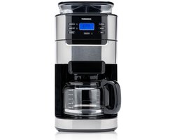 Tornado TCM-1025A-GS Koffiezetapparaat met Bonenmaler – Filterkoffiezetapparaat – 1,5L – 12 Kopjes – Timerfunctie – LCD Display – 1050W