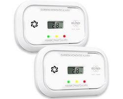 2-Pack ELRO FC5010 Koolmonoxidemelder met 10-jarige batterij en display - CO-melder voldoet aan Europese Norm EN50291