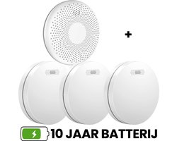 Aroha Safety Pro brandpreventieset - 3 Rookmelders & 1 Combimelder - 10 jaar batterij & sensor - Brandmelder & Koolmonoxidemelder - CO meter - Multipack 4 set