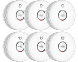 ELRO PRO PS4910 Design Rookmelder met 10 jaar batterij - Automatische zelftest - Nachtmodus - Voldoet aan Europese Norm EN14604 - 6 stuks