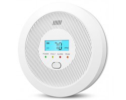 Kbstronics Koolmonoxidemelder met 10-jarige sensor en LCD display - Inclusief batterijen - CO-melder - voldoet aan Europese Norm EN50291