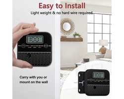 Koolmonoxidedetector met 10 jaar verzegelde batterij - Draagbaar CO-alarm met digitaal display, EN50291-conform, luide 85dB zoemer, testen dempknop Zwart