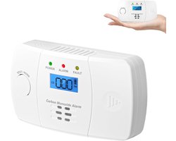 Koolmonoxidemelder - Co-Melder - Werkt Op Batterijen - Led display - Draadloos - CO melder geschikt Voor Thuis, Restaurant, Hotel, Kantoor - Wit