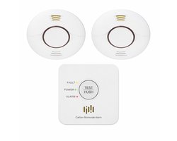 Koppelbare brandveiligheidsset – 2× rookmelder + 1× koolmonoxidemelder – 10 jaar batterij
