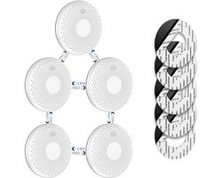SAVS CS11R Draadloos koppelbare combimelder 5-pack - SafeLink - Rook en koolmonoxide - 10 Jaar batterij - Geen LED lampje - Rookmelder en koolmonoxidemelder met extra dun design - Rook én CO melder koppelbaar - Montage zonder boren